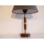 Paire de lampes vintage en teck et laiton