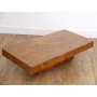 Table basse vintage en loupe d'orme 1970 esprit Willy Rizzo