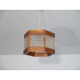 Suspension vintage scandinave en teck et verre 1960