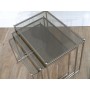 Tables gigognes metal et verre 1970