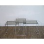 Tables gigognes metal et verre 1970