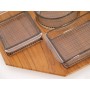 Plateau vintage en teck et verre de Karl Holmberg 1960