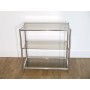 Console vintage chrome et  verre 1970