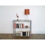 Console vintage chrome et  verre 1970