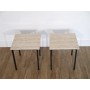 Paire de table d'appoint en metal et travertin 1970