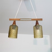 lustre vintage scandinave teck et verre 