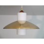 Suspension scandinave en laiton et opaline 1970