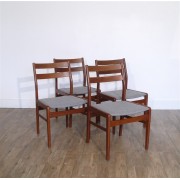 Serie de 4 chaises vintage scandinave en teck 1960