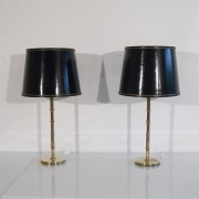 Paire de lampes "faux bambou"en laiton1970