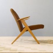 Fauteuil scandinave en hêtre années 50