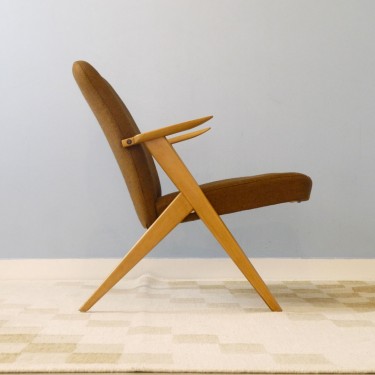 Fauteuil scandinave en hêtre 1950