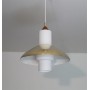 Suspension scandinave en laiton et opaline 1970