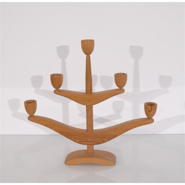 Chandelier en bois vintage scandinave 1960