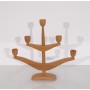 Chandelier en bois vintage scandinave 1960