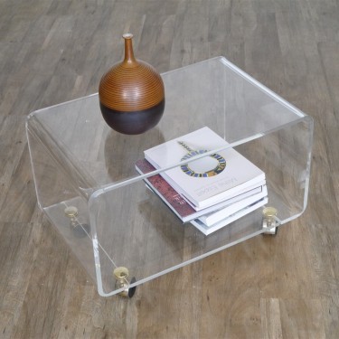 Table basse vintage en plexiglas design 1970