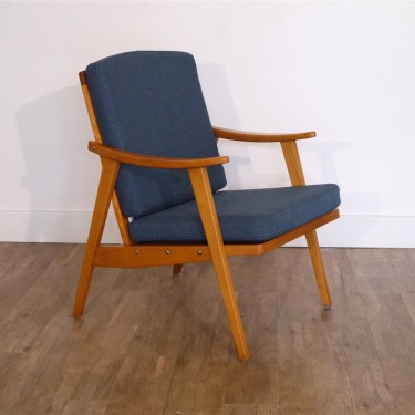 Fauteuil scandinave vintage 1960 Fauteuil scandinave tubulaire et cuir 1970