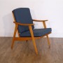 Fauteuil scandinave tubulaire et cuir 1970