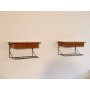 Paire de chevets suspendus scandinave vintage 1960