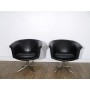 Paire de fauteuils scandinave en cuir de Lennart Bender 1970