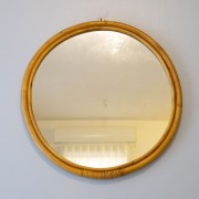 Miroir vintage en rotin 