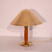 Lampe vintage scandinave laiton et bois 1950